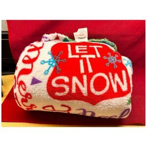 "Let It Snow" Plush Throw Cover Blanket ~50" x 60" by Holiday Time NWOT